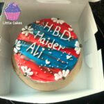 Red & Blue Happy Birthday Cake