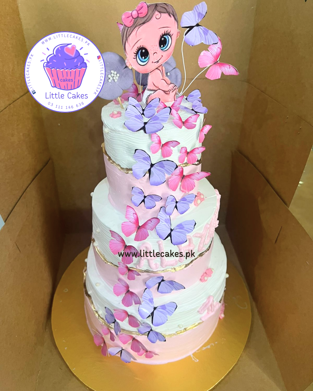 three tier baby cake