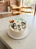 Cute Family Birthday Doodle Cake - Image 5
