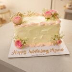 Rectangular Cake with Pink Roses