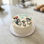 Cute Family Birthday Doodle Cake